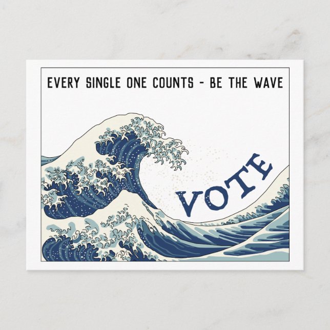 Blue Wave customisable get out the vote Postcard (Front)