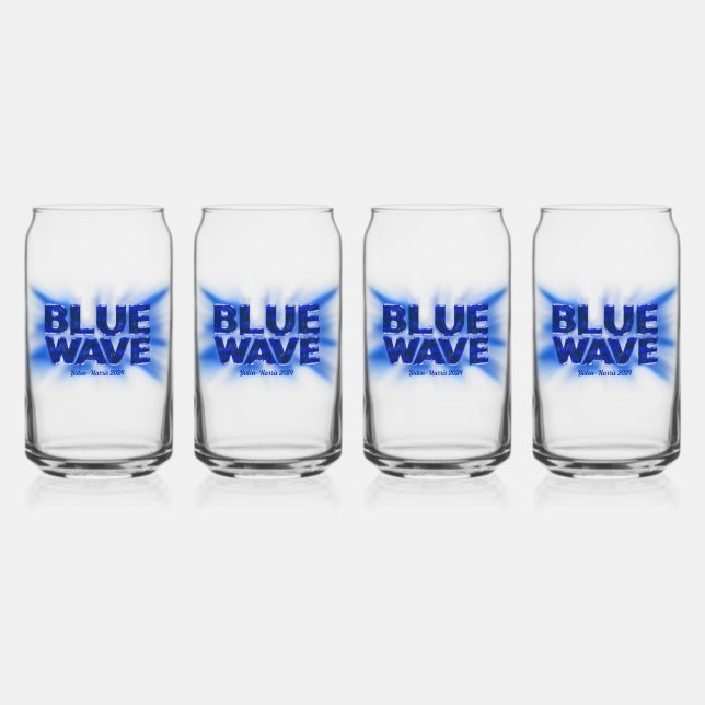 Blue Wave Democractic Can Glass (Front)