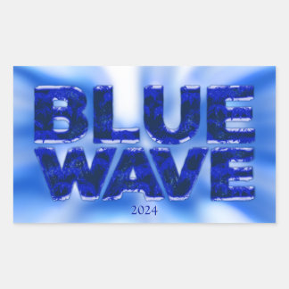 Blue Wave Democractic Rectangular Sticker