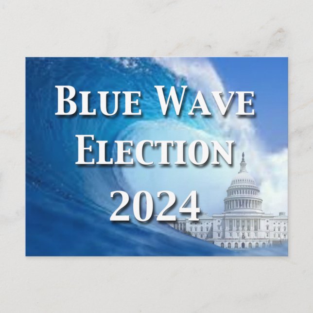 Blue Wave Election 2024 Postcard (Front)