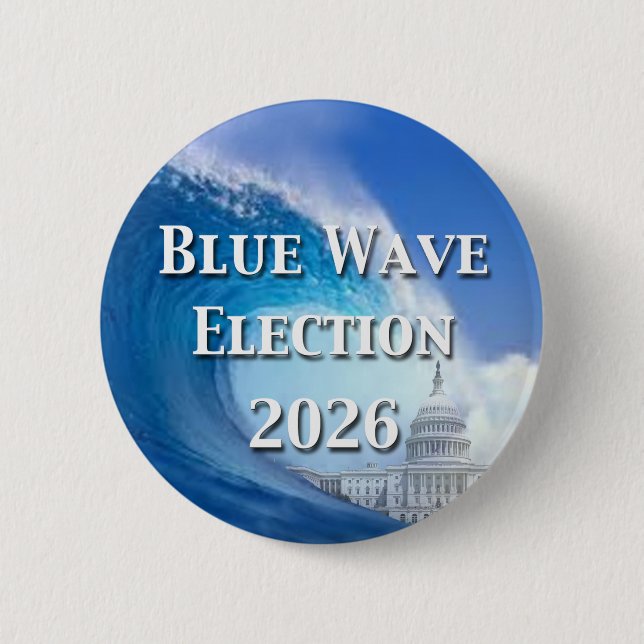 Blue Wave Election 2026 6 Cm Round Badge (Front)