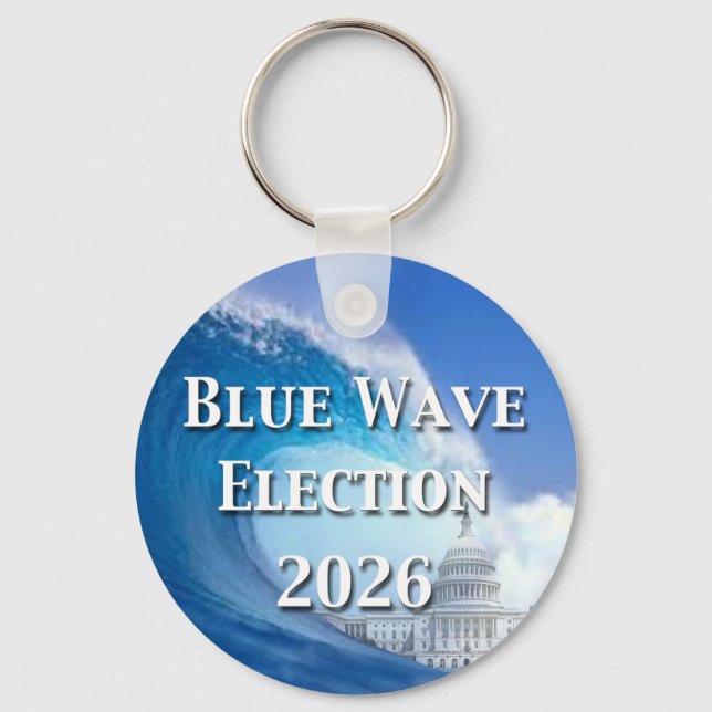 Blue Wave Election 2026 Key Ring (Front)