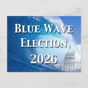 Blue Wave Election 2026 Postcard