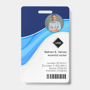 Blue Wave Employee Photo ID Company Security Badge