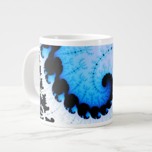 Blue Wave - fractal art Large Coffee Mug