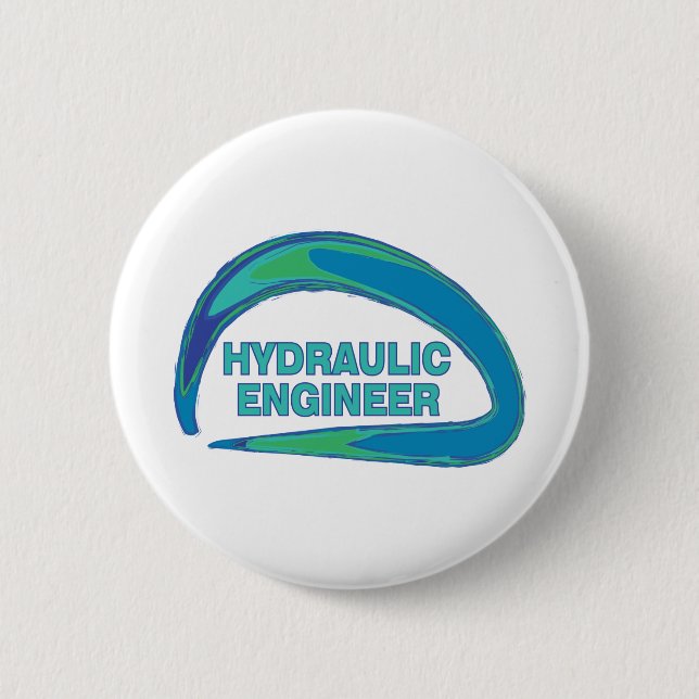 Blue Wave Hydraulic Engineer Mug 6 Cm Round Badge (Front)