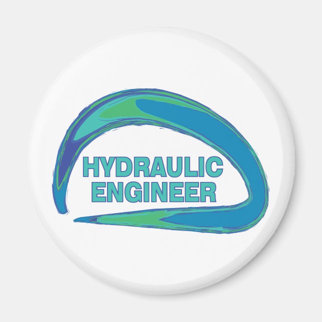 Blue Wave Hydraulic Engineer Mug Magnet (Front)
