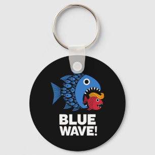Blue Wave Kamala Funny Big Fish Eat Little Fish Tr Key Ring