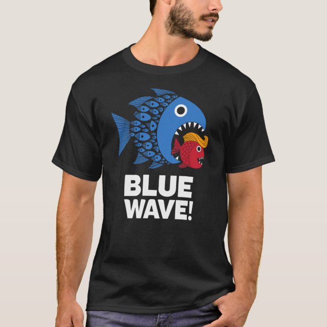 Blue Wave Kamala Funny Big Fish Eat Little Fish Tr T-Shirt (Front)