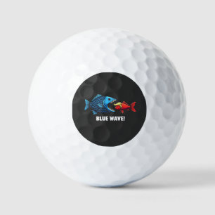 Blue Wave Kamala Harris Walz Fish Election Golf Balls