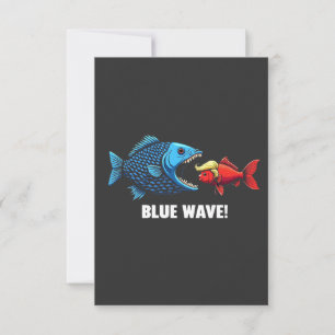 Blue Wave Kamala Harris Walz Fish Election Invitation