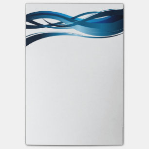 Blue Wave Modern Abstract Pattern Post-it Notes
