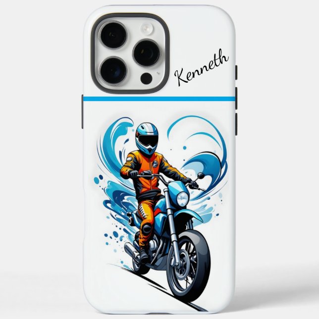 Blue Wave Motorcycle Ride Case-Mate iPhone Case (Back)