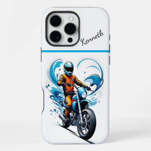 Blue Wave Motorcycle Ride iPhone 16 Pro Max Case