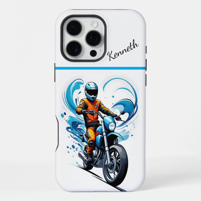 Blue Wave Motorcycle Ride iPhone Case (Back)
