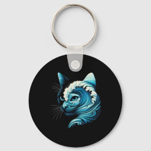 Blue Wave Of Cat Ladies Blue Cats Wave For Kamala Key Ring
