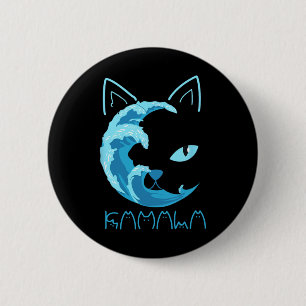 Blue Wave Of Cat Ladies Kamala Cat Typography Alph 6 Cm Round Badge