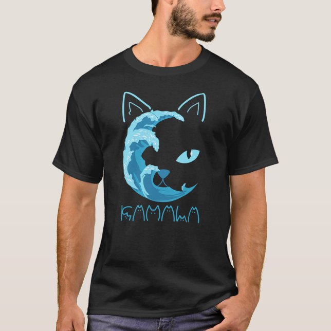 Blue Wave of Cat Ladies Kamala Cat Typography Alph T-Shirt (Front)