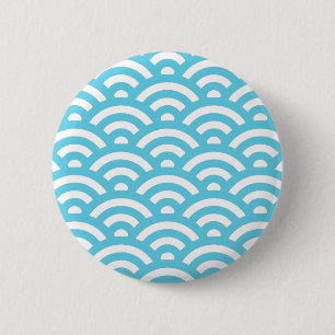 Blue Wave Pattern 6 Cm Round Badge