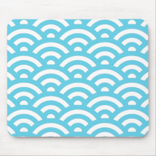 Blue Wave Pattern Mouse Pad