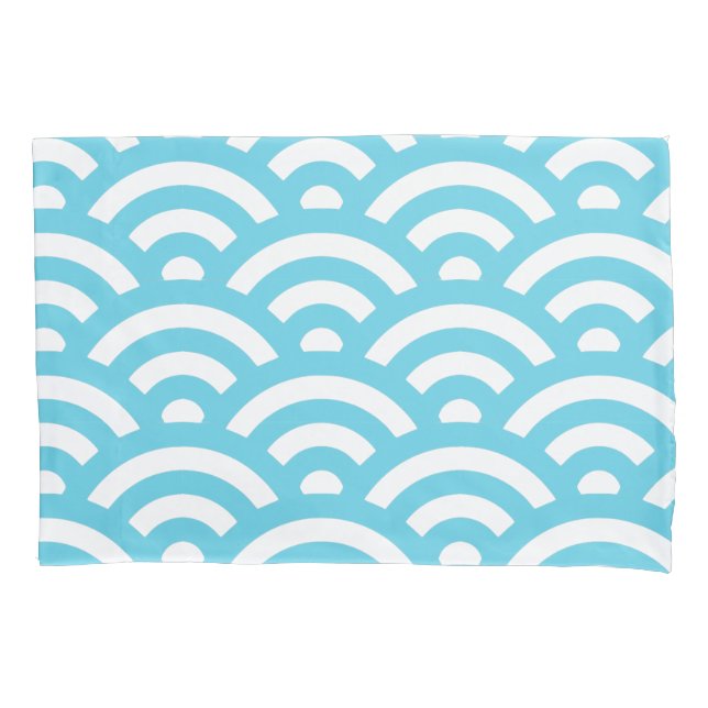 Blue Wave Pattern Pillowcase (Front)