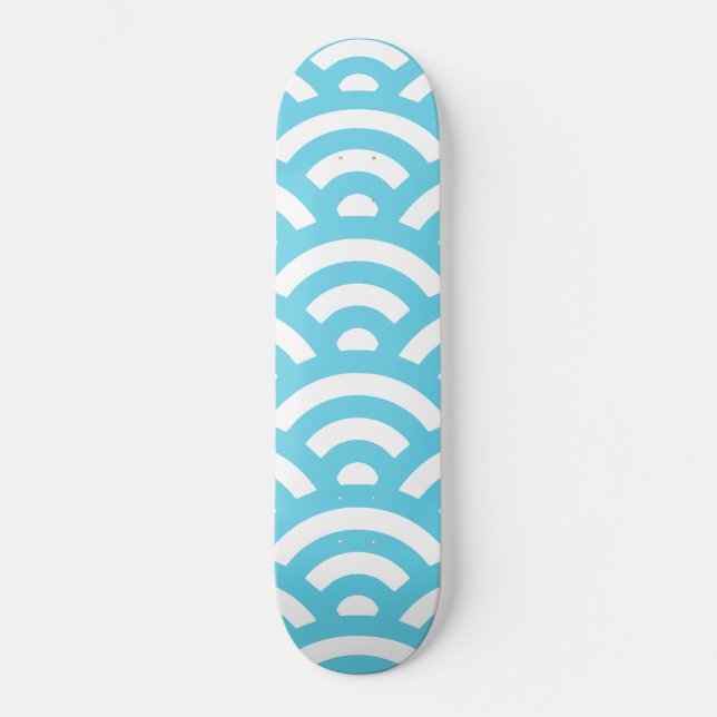 Blue Wave Pattern Skateboard (Front)