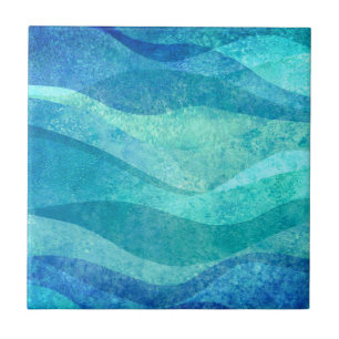 Blue Wave Pattern Stylish Home Design Ceramic Tile