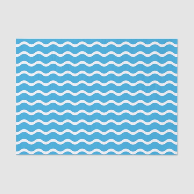 Blue Wave Pattern Tissue Paper (Front)