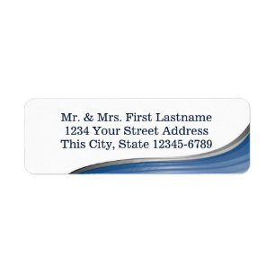 Blue Wave Return Address Label