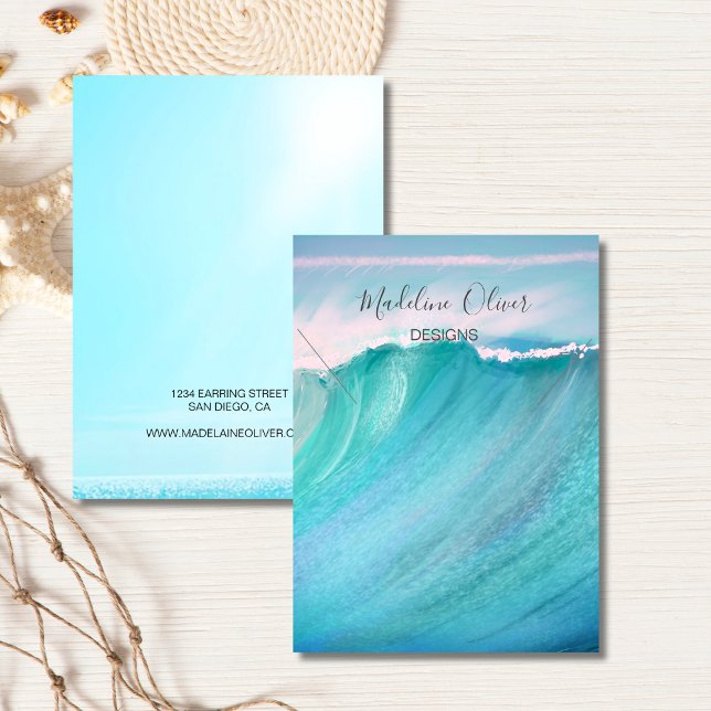 Blue Wave Scene Necklace Display Business Card (Creator Uploaded)
