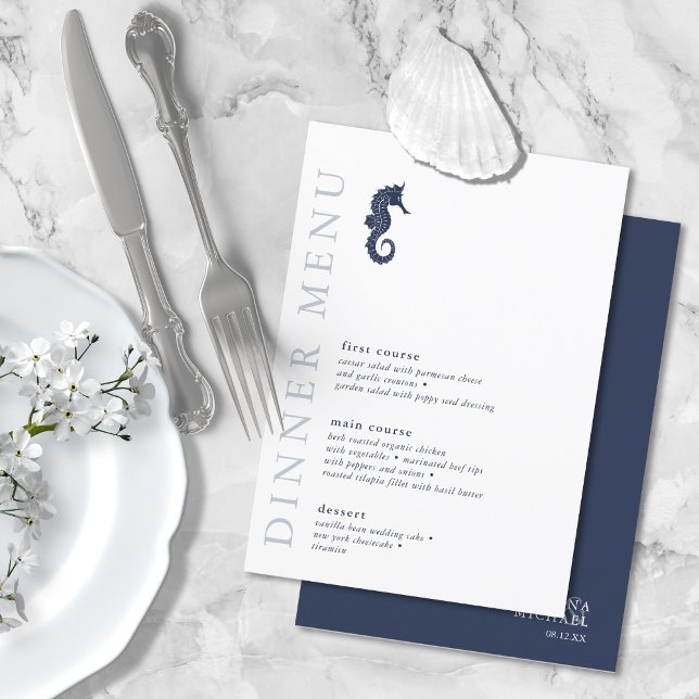 Blue Wave Seahorse Wedding ID836 Menu (Creator Uploaded)