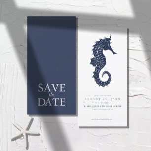 Blue Wave Seahorse Wedding ID836 Save The Date