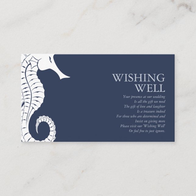 Blue Wave Seahorse Wishing Well V2 ID836 Enclosure Card (Front)