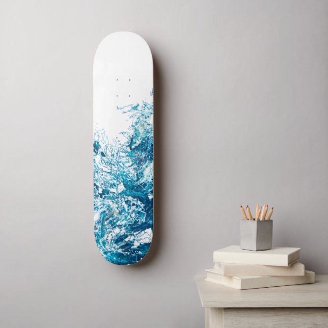 Blue wave Skateboard (Wall Art)
