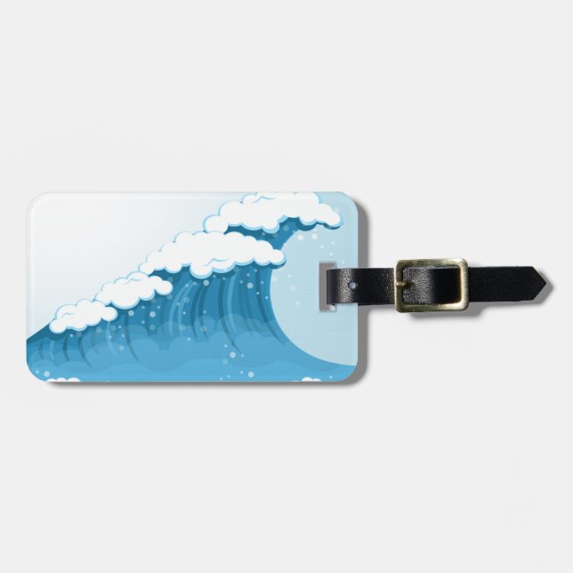 Blue Wave Surf and Ocean Luggage Tag (Front Horizontal)