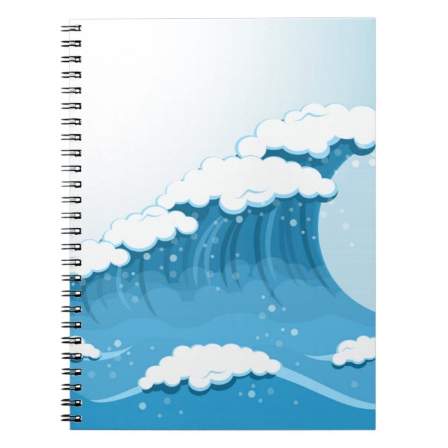 Blue Wave Surf and Ocean Notebook (Front)
