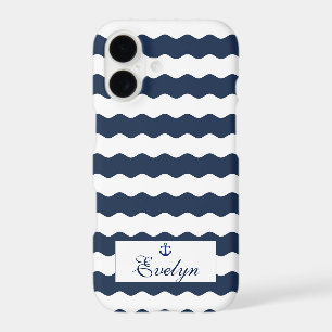 Blue Waves Anchor Monogram