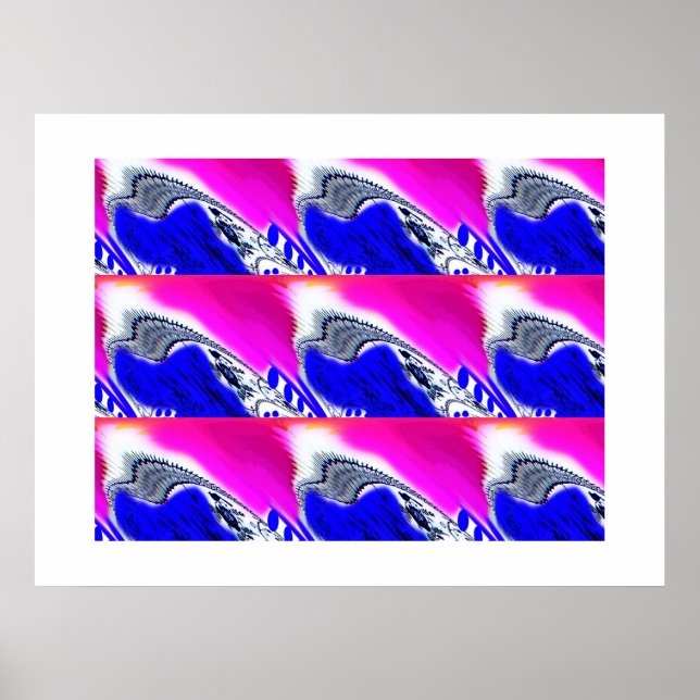 Blue waves art poster (Front)