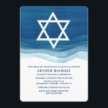 Blue Waves Bar Mitzvah Invitation<br><div class="desc">Invite everyone to this special occasion with this handsome Blue Wave invitation. (Background vector created by freepik - www.freepik.com). The card is easy to customise with your wording, font, font colour, paper shape options and choice of six paper types.Not exactly what you're looking for? All our products can be custom...</div>