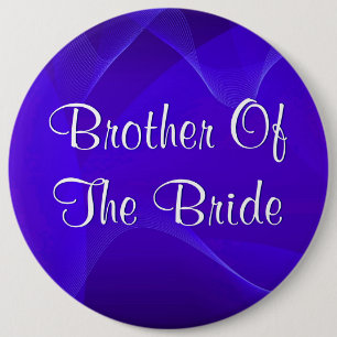 Blue Waves Brother Of The Bride 6 Cm Round Badge