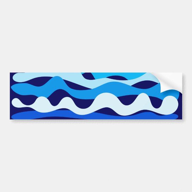 Blue waves bumper sticker (Front)