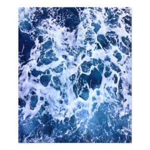 Blue Waves By The Ocean Photo Print
