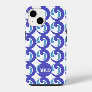 Blue Waves Cell Phone Cover Monogram