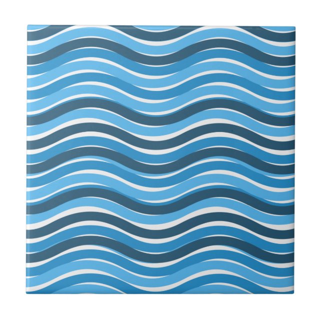 Blue Waves Ceramic Tile (Front)