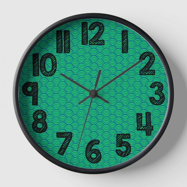 Blue Waves  Clock (Front)