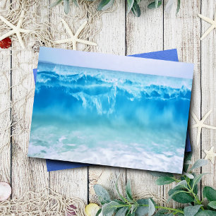 Blue Waves Crashing At Beach Blank Inside