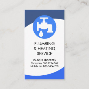 Blue Waves Curvature Plumbing Business Card