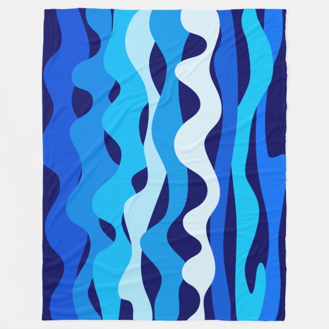 Blue waves fleece blanket (Front)