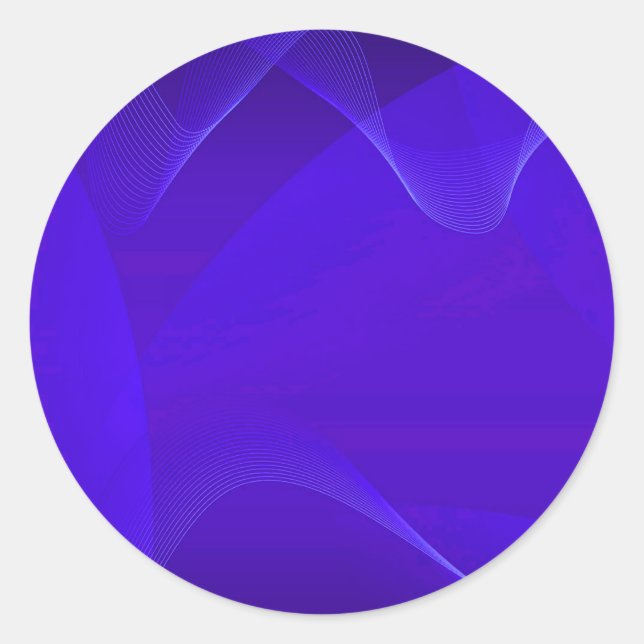 Blue Waves I Classic Round Sticker (Front)