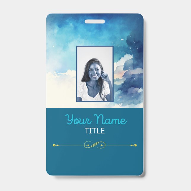 Blue Waves ID Tag / Badge (Front)